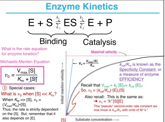 TABLE 6-8 Enzymes for Which k cat /K m is Close to the Diffusion-Controlled Limit  (10 8 to 10 9 M –1 s –1 )