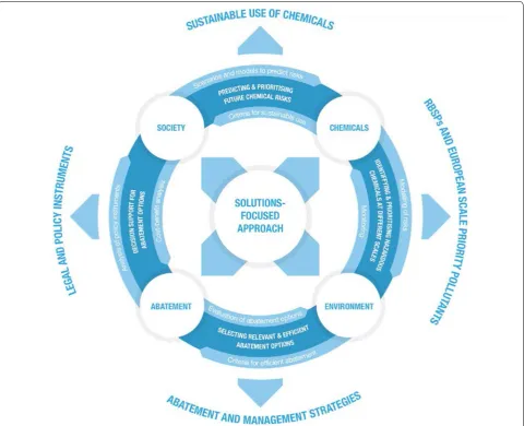 Fig. 2 The conceptual framework for operationalizing the solutions‑focused approach, illustrating how it assists in risk assessment and management of chemical pollution in relation to water quality [8]