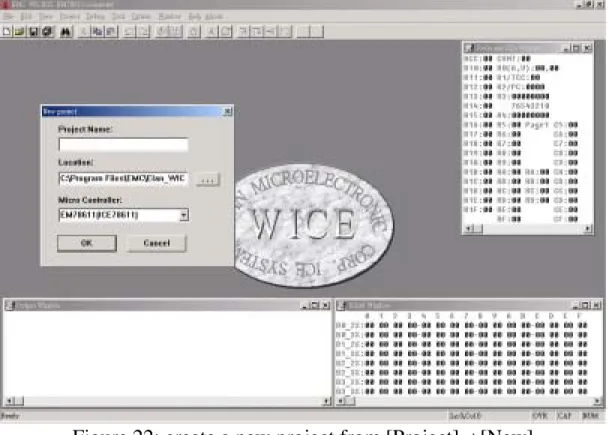 Figure 22: create a new project from [Project]→[New] 