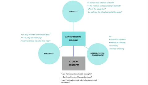 Figure 1 Summary of team’s conceptual approach to quality appraisal for meta-ethnography.