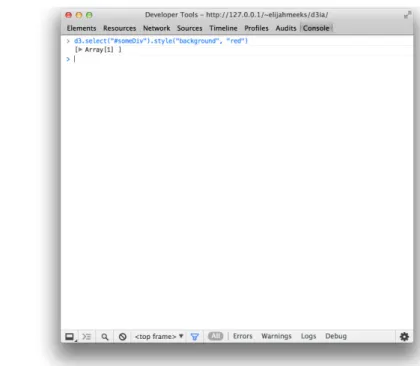 Figure 1.4 You can run JavaScript code in the console, and also call global variables or declare new  ones as necessary