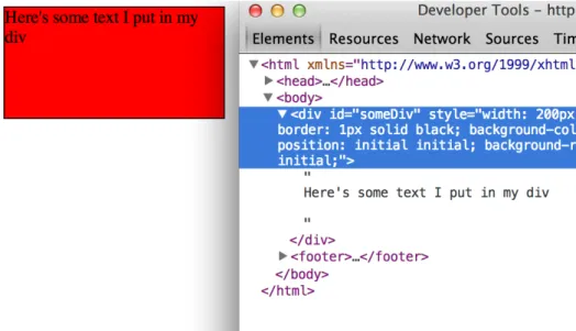 Figure 1.7 The page is updated as soon as you finish making your changes. Writing HTML manually in  this way is really only useful for planning how you might want to dynamically update the content