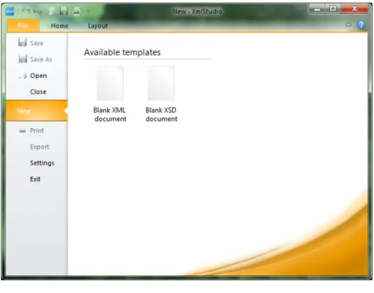 Figure 4.2: Backstage There are several buttons: