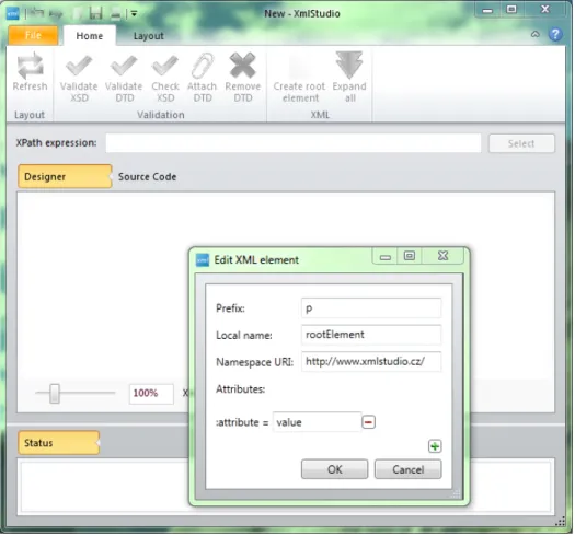 Figure 4.5: Root element creation