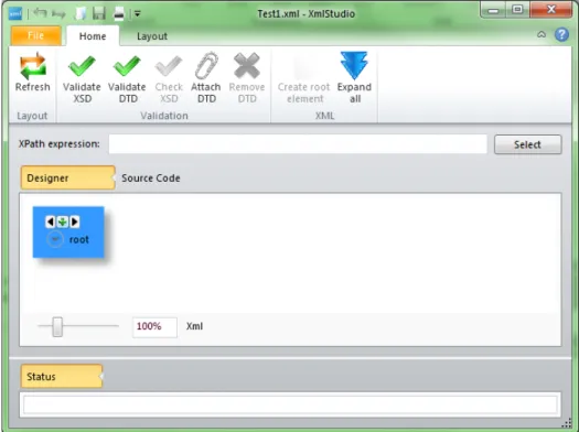 Figure 4.7: Opening an existing file with root element loaded