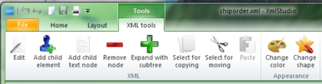 Figure 4.9: Tab with contextual tools