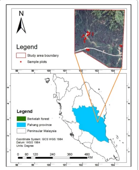 Fig. 1 Location map of Berkelah forest reserve, Pahang, Malaysia