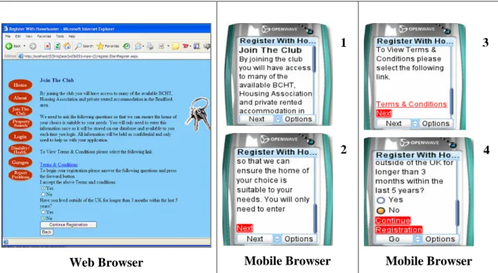 Figure 5.11 shows the new user registration page for Bradford Home-Hunter. All the controls on  the page are displayed on a single page for a web browser running on desktop PC