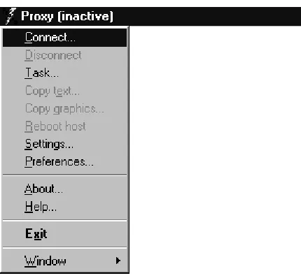Figure 2-1: The Proxy Control Menu