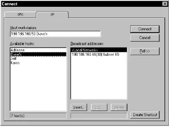 Figure 2-4: Connecting to a host PC using IP