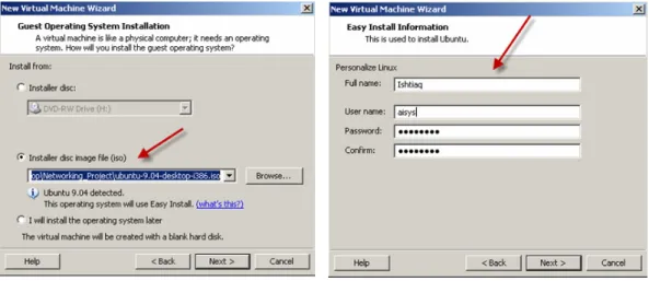 Figure 7: Guest OS Name, Installation Location   Figure 8: Guest OS Hard Disk Configuration  Step 6: In this step, the user will specify the total disk capacity for the virtual machine