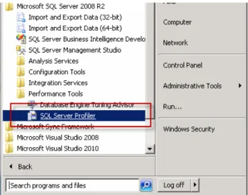 Figure 4.  Launching SQL Server Profiler