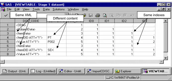 Figure 9. Invariant indexing in the XML-image SAS dataset 