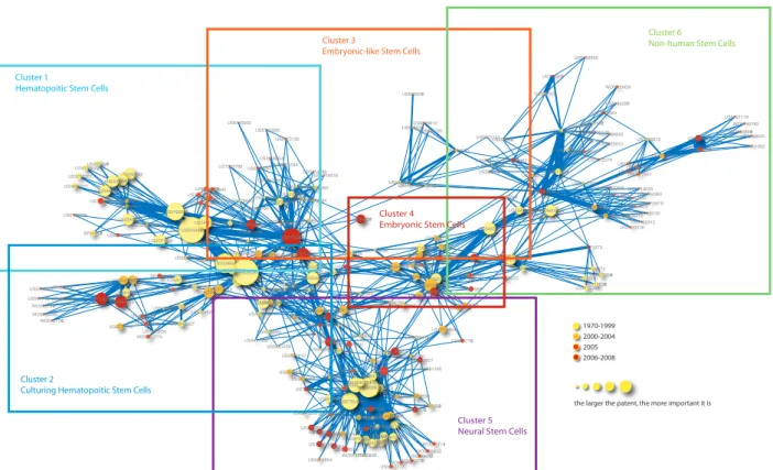 Figure 3. Technology structures in Stem Cell patents: 