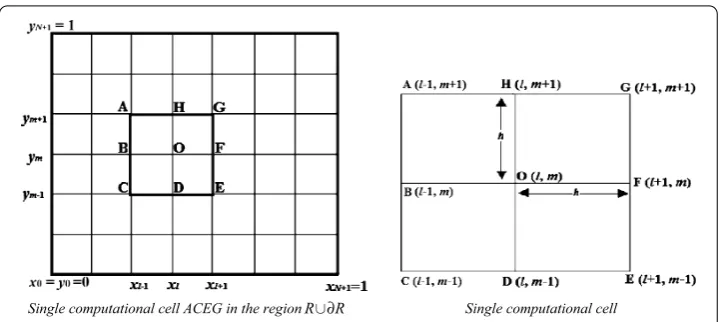 Figure 1 Schematic representation of two dimensional nine point compact cell.
