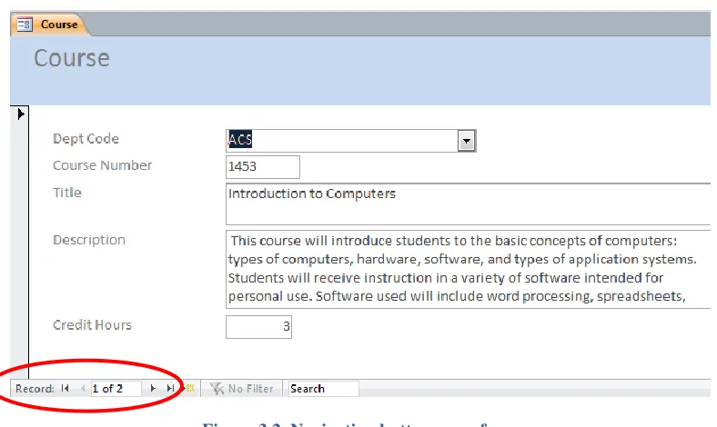 Figure 3.2  Navigation buttons on a form 