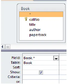 Figure 4.3  The QBE List of table 
