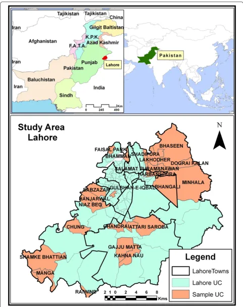 Fig. 1 Location map showing Lahore—the study area