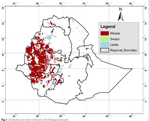 Fig. 1 Distribution and extent of Nitisols in the Ethiopian highlands