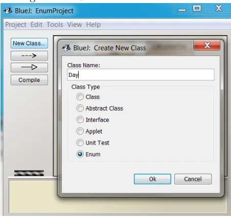 Figure 4.1: Create an enum with BlueJ