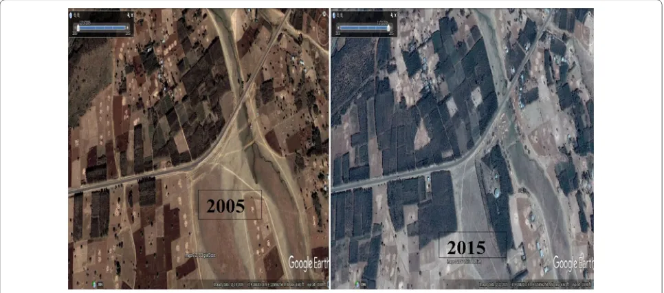 Fig. 2 Land cover change of Ambomesk Rural farm village from 2005 to 2015