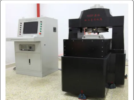 Figure 4 Ultra‑precision flycutting machine tool for KDP crystal machining