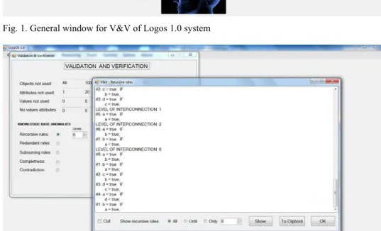 Fig. 2. Example of recursive rules detection to level 6 of interconnections in Logos 1.0 system 