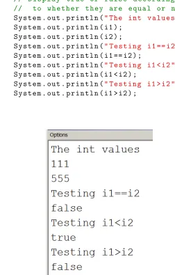 Figure 2.2: Results of comparing numeric values