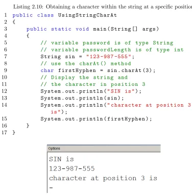 Figure 2.6: Showing the string and the character at position 3