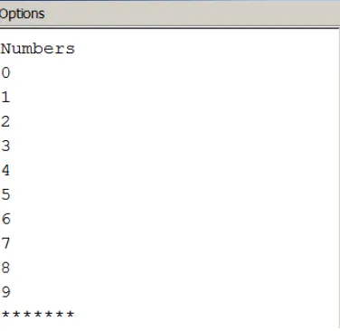 Figure 3.1: Output from Numbers0To9