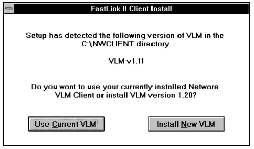 Figure 2: VLM Already Installed Dialog