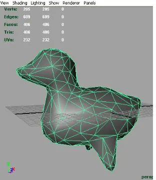 Fig 4.1.1 Duck model with no of polygons:456 