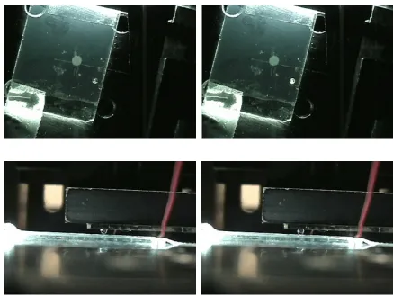 Figure 7. Image of a single droplet electrowetting display device. On the left, there is 