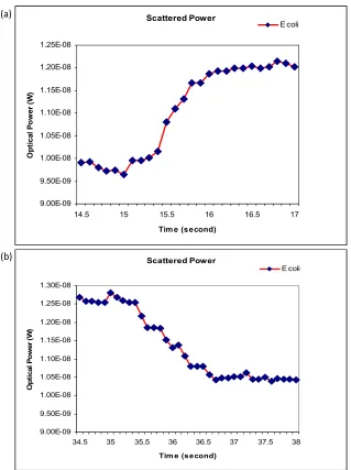 Figure 22. Rise and fall time of the optical scattering measurement at an angle of 