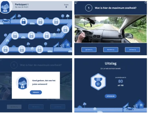 Figure 6. Screenshots of the gamiﬁed version of the training tool