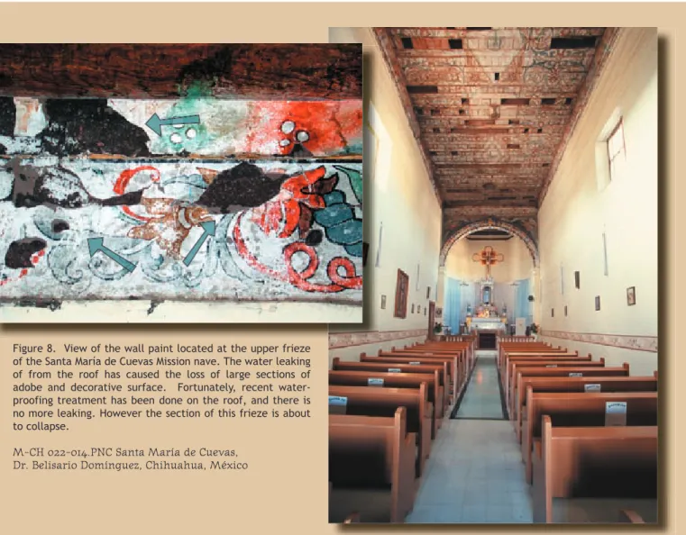 Figure 9. Santa María de Cuevas mission nave. Studies of the wall paint on  this church have determined that there is original wall paint under several  layers applied over the centuries