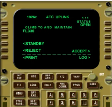 Figure 10: Extract from ICAO Annex 6    Figure 11: Example presentation of a datalink      message on a cockpit MCDU 20