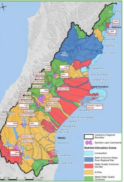 Figure 3 Nutrient Allocation Zones (Environment Canterbury, 2012) 