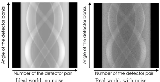 Figure 3: Visualization of the measured data: each pixel density corresponds to a number of detected photons