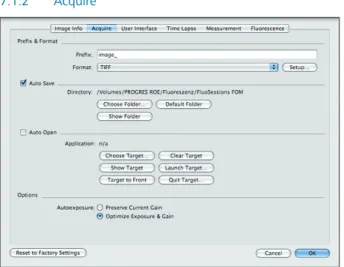 Fig. 7 / 3: Dialogue “Preferences – Acquire”