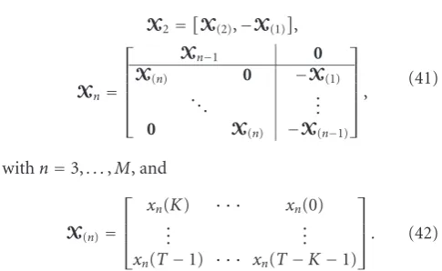 Figure 4 illustrates the eﬀectiveness of the proposed methodwhere a recording of 6 seconds of M = 3 convolutive mix-tures of N = 4 sources is considered