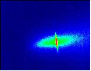 Figure 1.5: Surface-breaking defect imaged by an infra-red camera following the