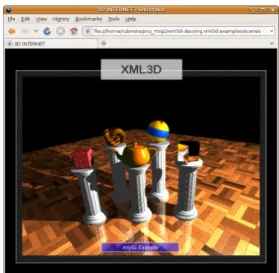 Figure 2: A web page with an embedded XML3D scene rendered with ray tracing, automatically supporting shadows and reflections.