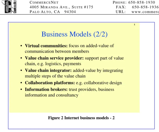 Figure 2 Internet business models - 2