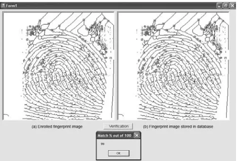 Figure 2: Extracted minutiae from the fingerprint image 