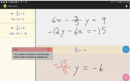Figure 3: Another error message from miscalculating while combining equations    