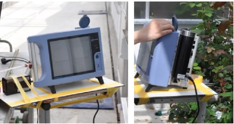 Figure 3.14: Left: FAIMS device on a sampling bench with an external pump,right: FAIMS on sampling bench with built-in FAIMS