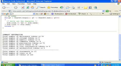Figure 4. Summarization of tokens by SCodeMnt demo1ai.cpp /html 