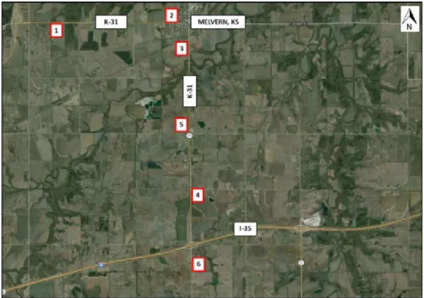 Figure 4.4: Map Showing Work Zone Ends at Test Location 2 on K-31 