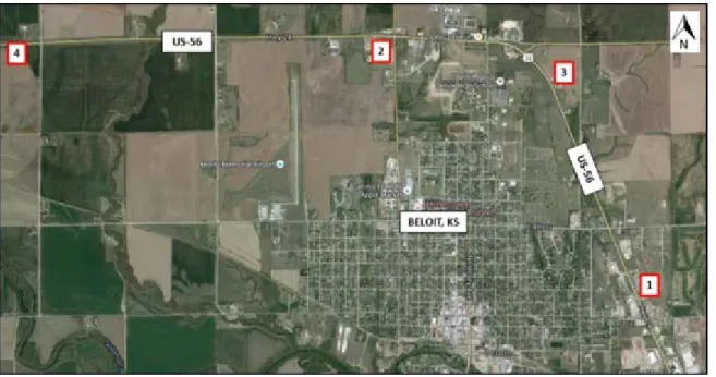 Figure 4.5: Map Showing Work Zone Ends at Test Location 3 on US-24 